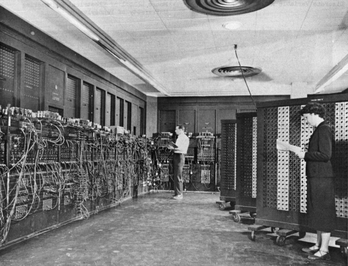 ENIAC, en av världens första elektroniska datorer, 1946